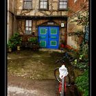 House with blue door