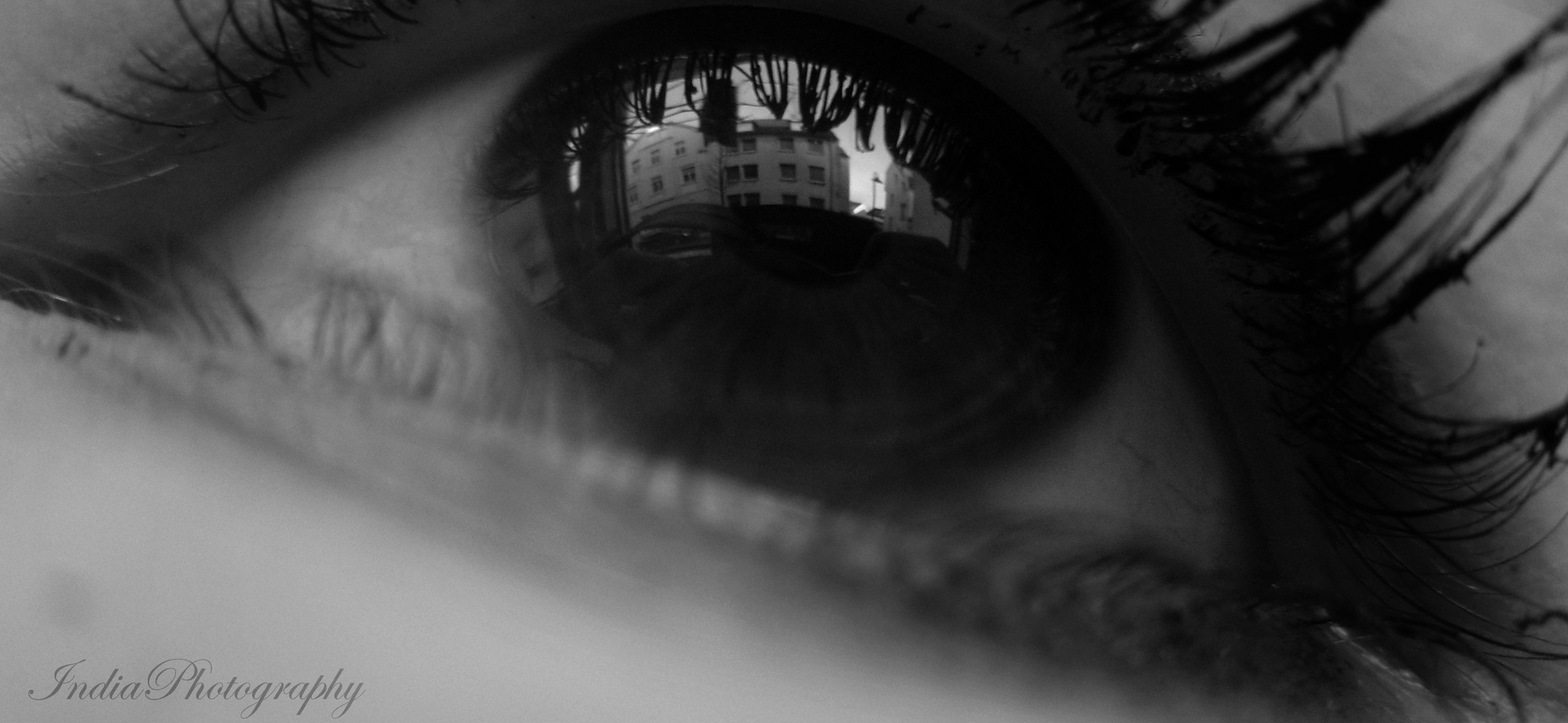 Houses in my eye.