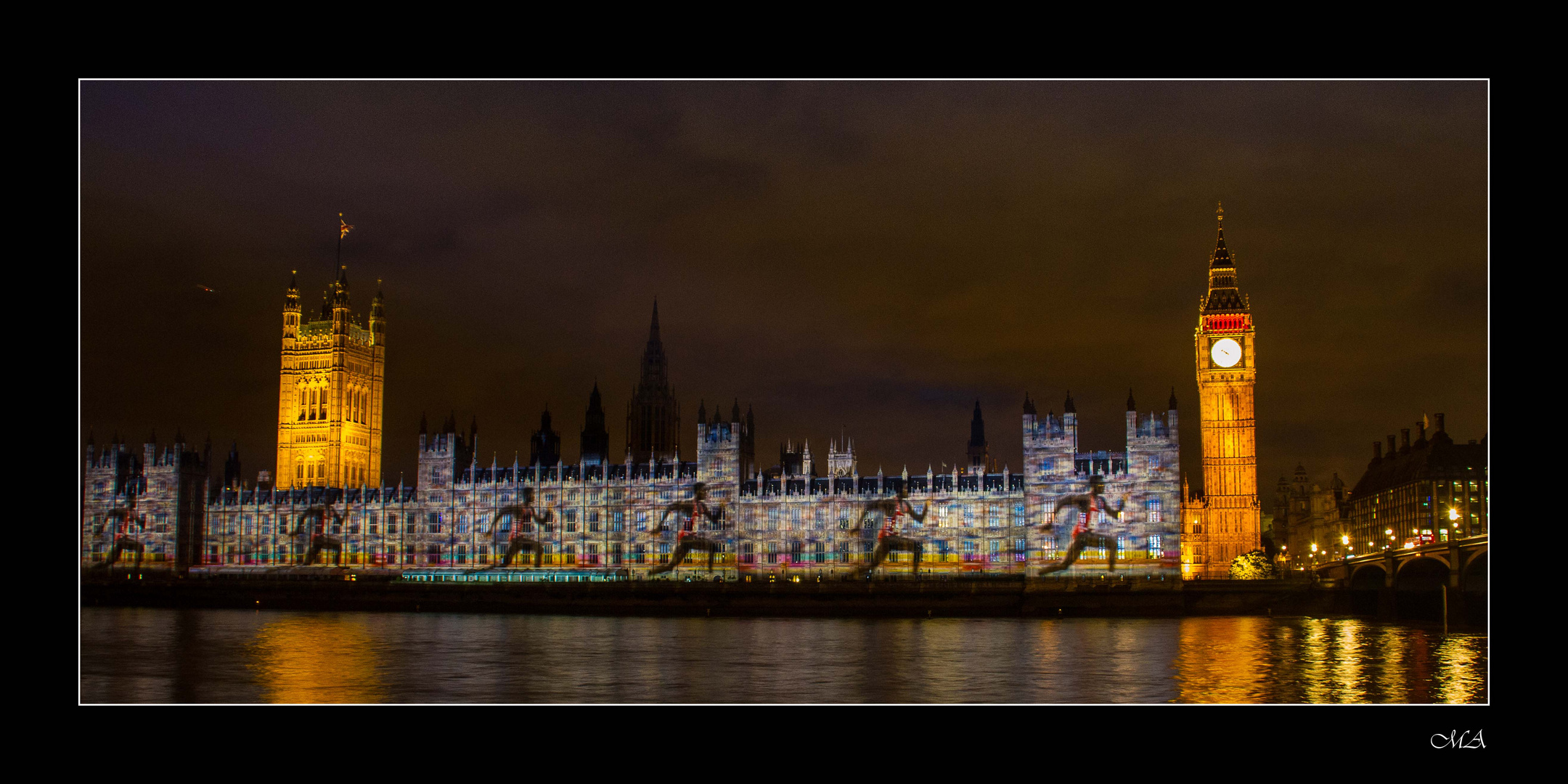 Houses of Parliament illuminiert zur Olympiade 2012