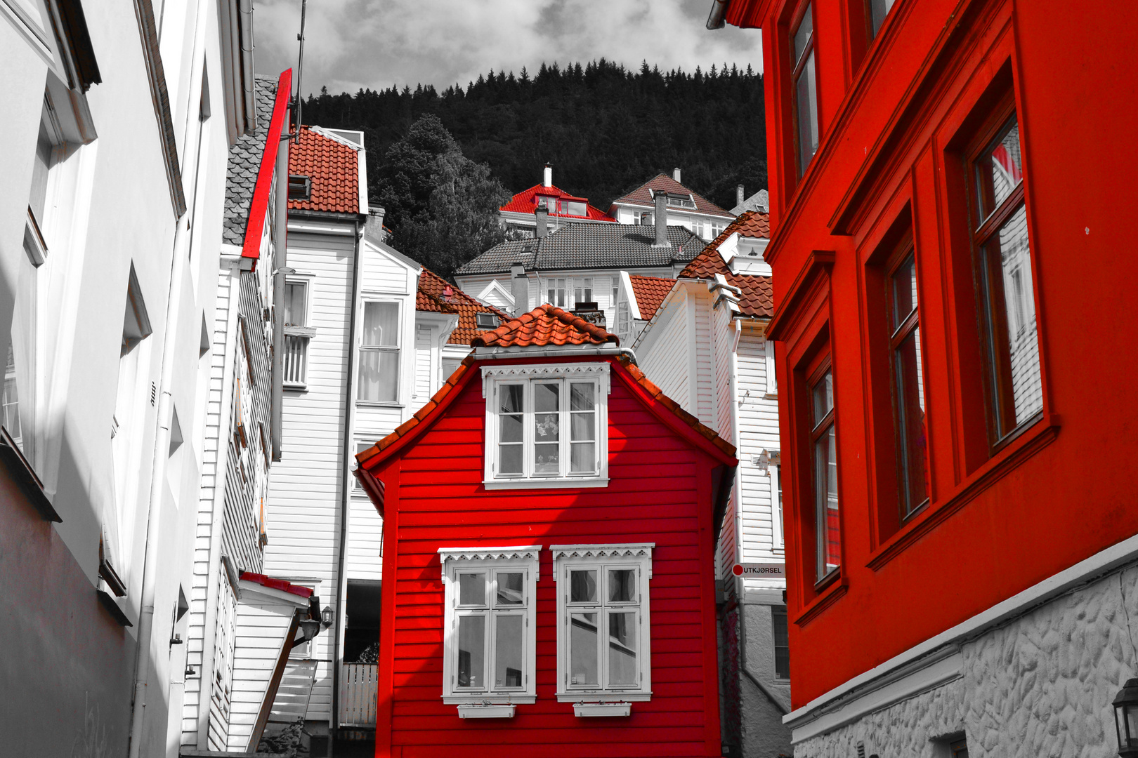 Houses shine red in Norway