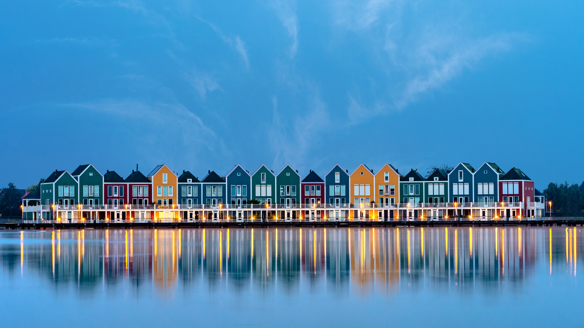 Houten. Colored Houses.