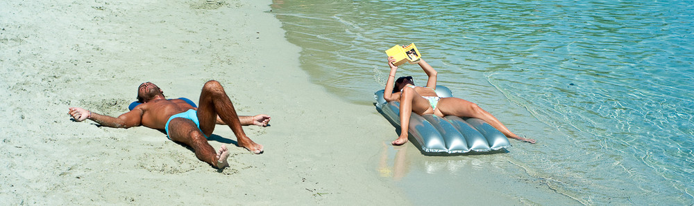 How not to lie down on the beach!