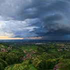 HP Superzelle mit Shelfcloud über der Rheinebene