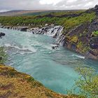 Hraunfossar - Lavawasserfälle des Flusses Hvítá