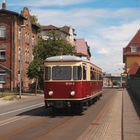 HSB Fischstäbchen als Straßenbahn in Nordhausen.