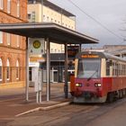 HSB Triebwagen auf dem Nordhäuser Bahnofsplatz 1.