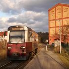 HSB Triebwagen im Nordhäuser Winter Abendlicht.