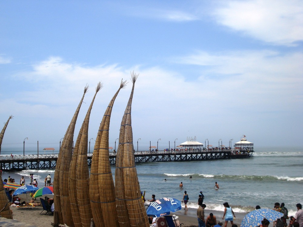 Huanchaco beach near to Trujillo city - La Libertad- Perú