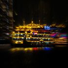 Huangpu Jiang River at the Bund in Shanghai by night