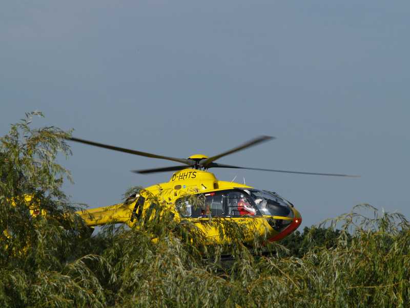 Hubschrauber bei der Landung