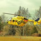 Hubschrauber Christoph 62 Start am Kreiskrankenhaus Stollberg