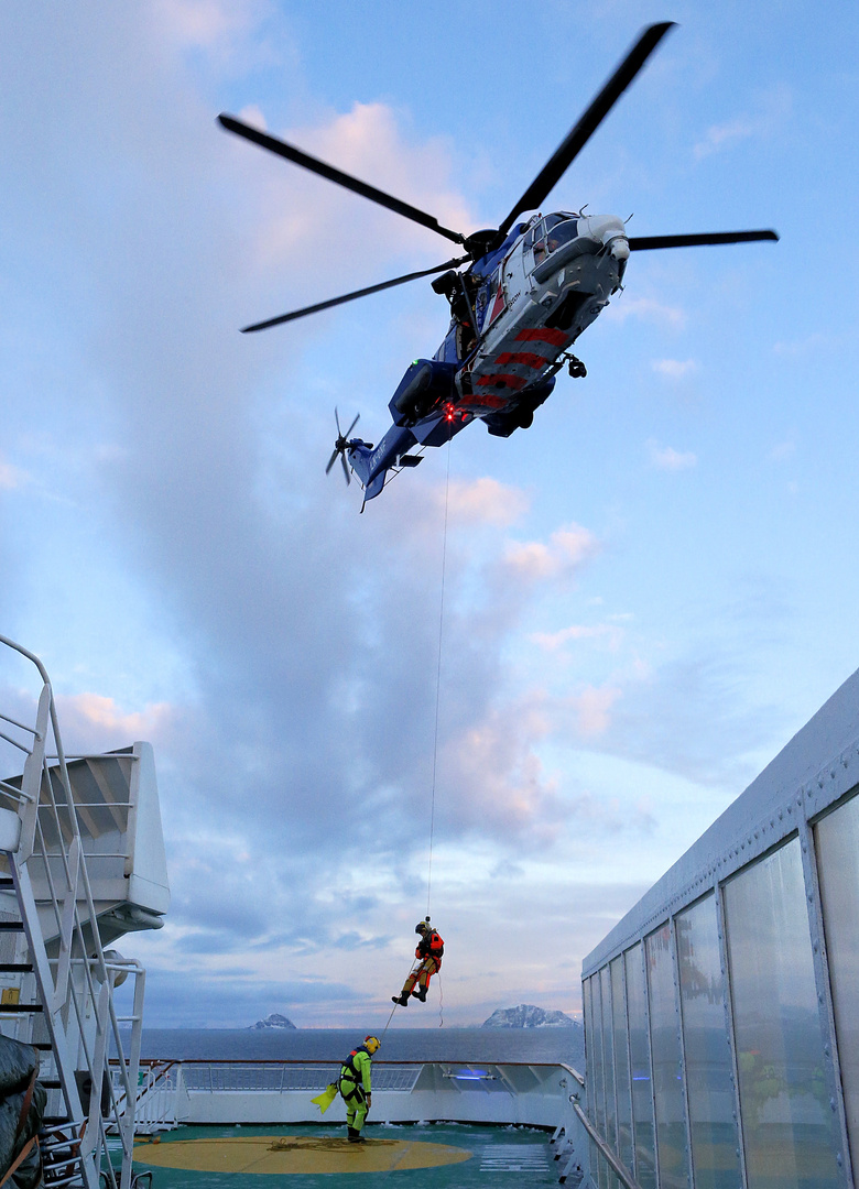 Hubschrauber-Rettungsübung