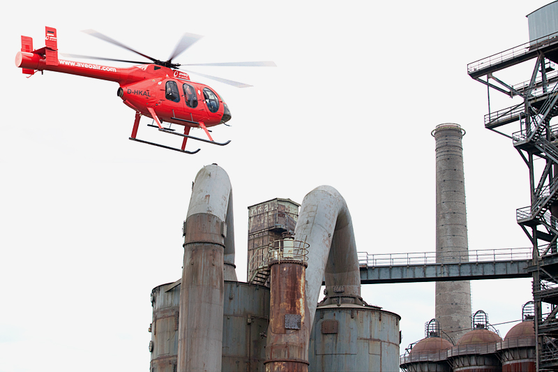 Hubschrauberrundflug - Landschaftspark Duisburg-Nord - Helikopter Fotoseminar