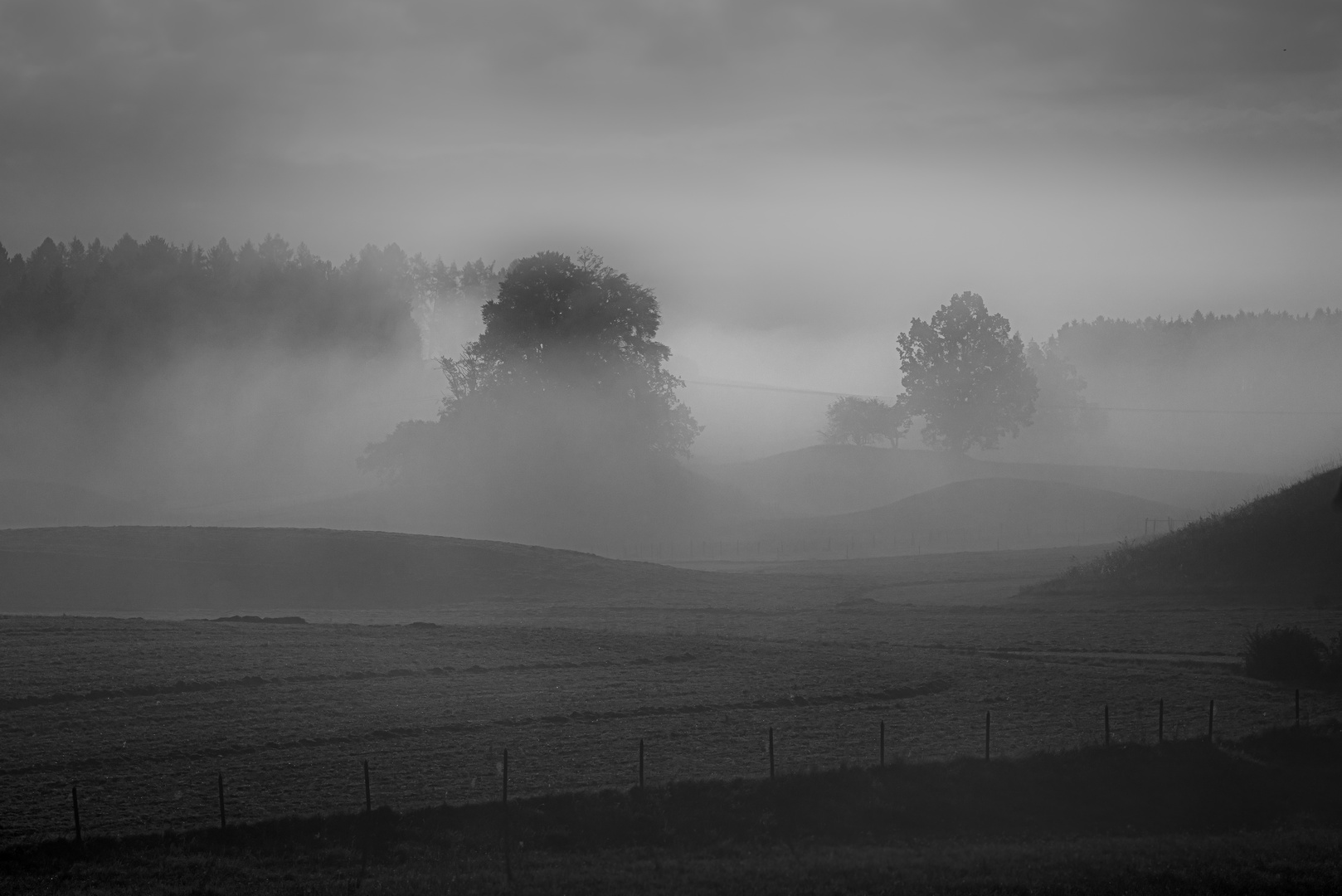 Hügel im Nebel