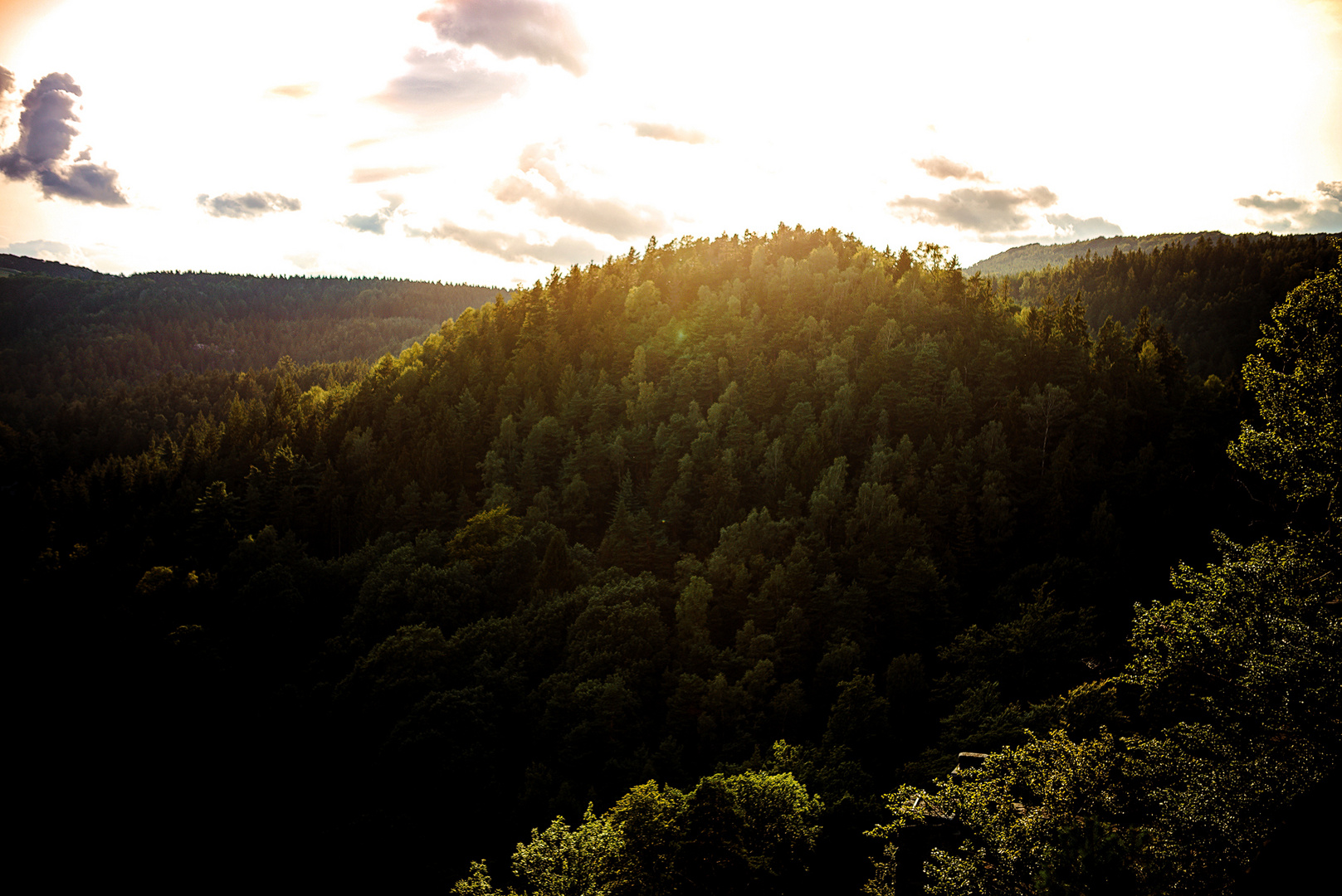 Hügel im Sonnenuntergang