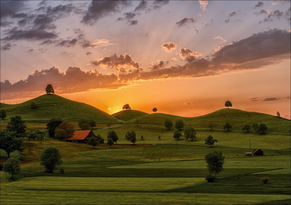 Hügellandschaft, Drumlins