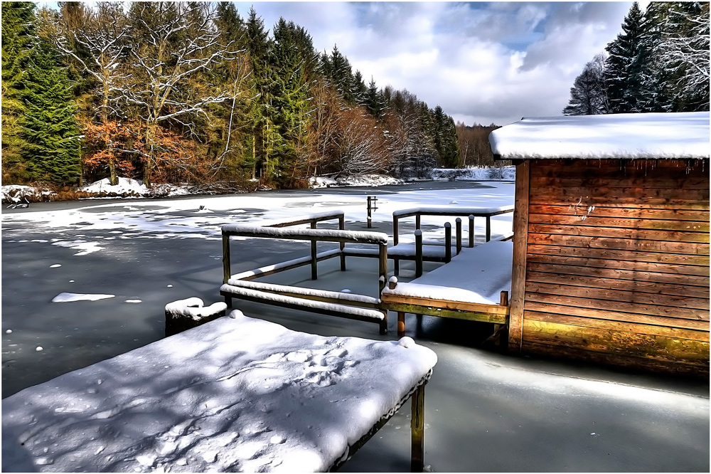 Hütte am Teich