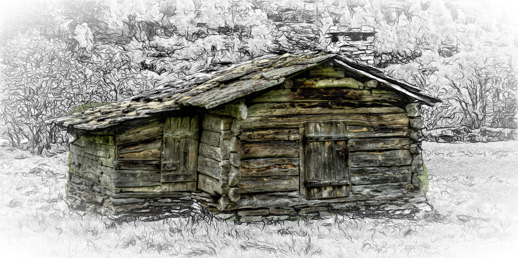 Hütte am Wald