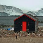 Hütte auf Forschungsstation in der Arktis