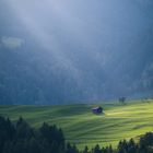 Hütte im Abendlicht