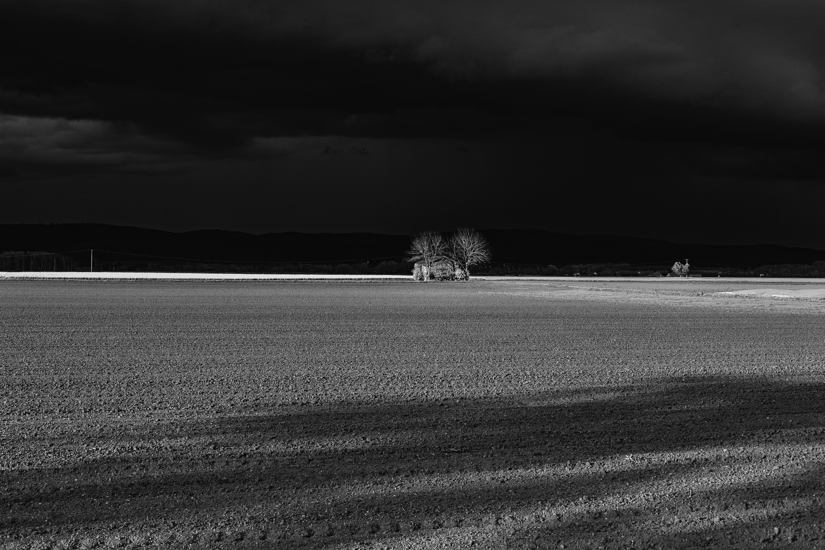  hütte im abendlicht