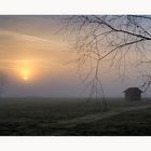 Hütte im Nebel