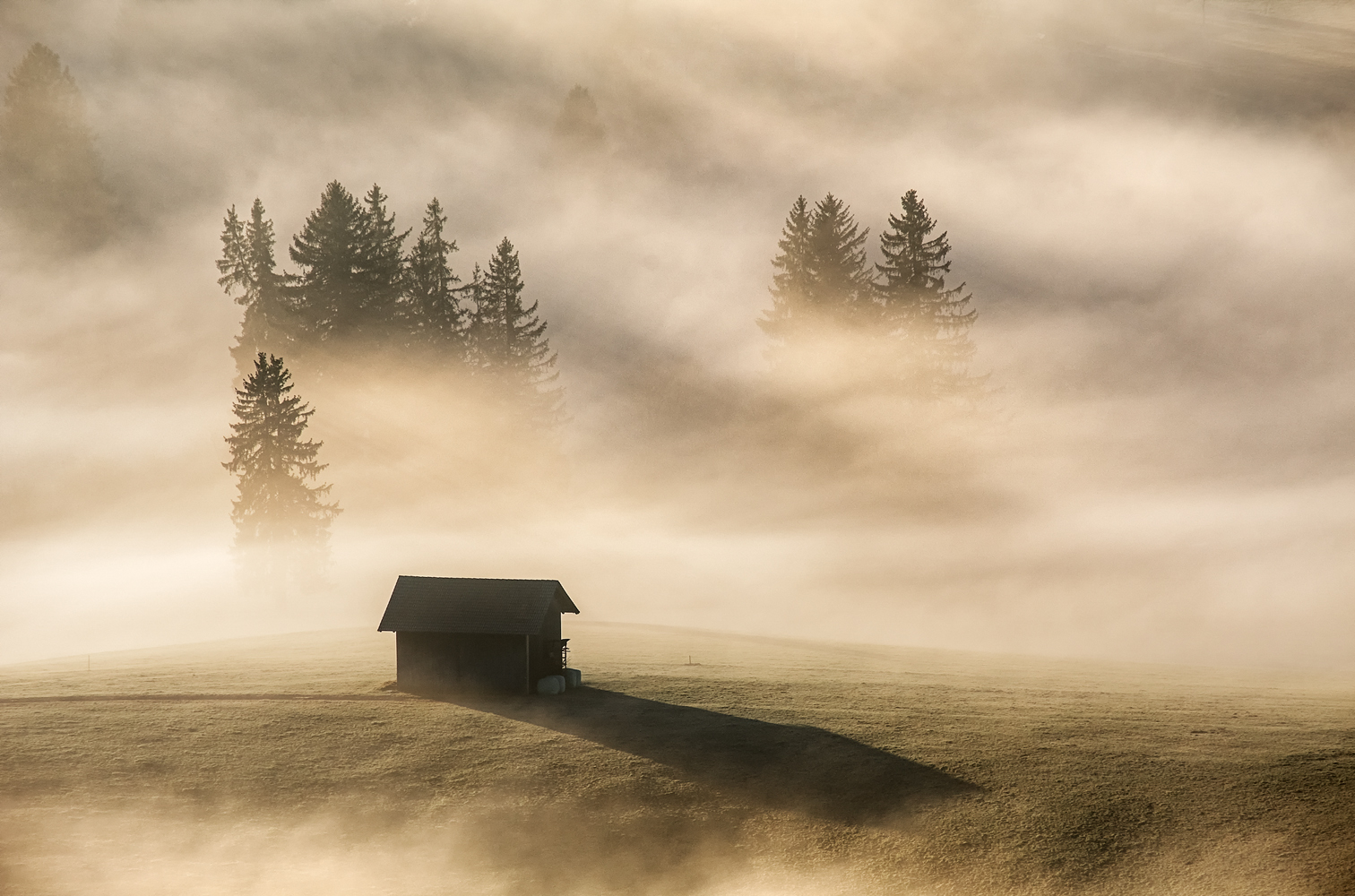 hütte im nebel 