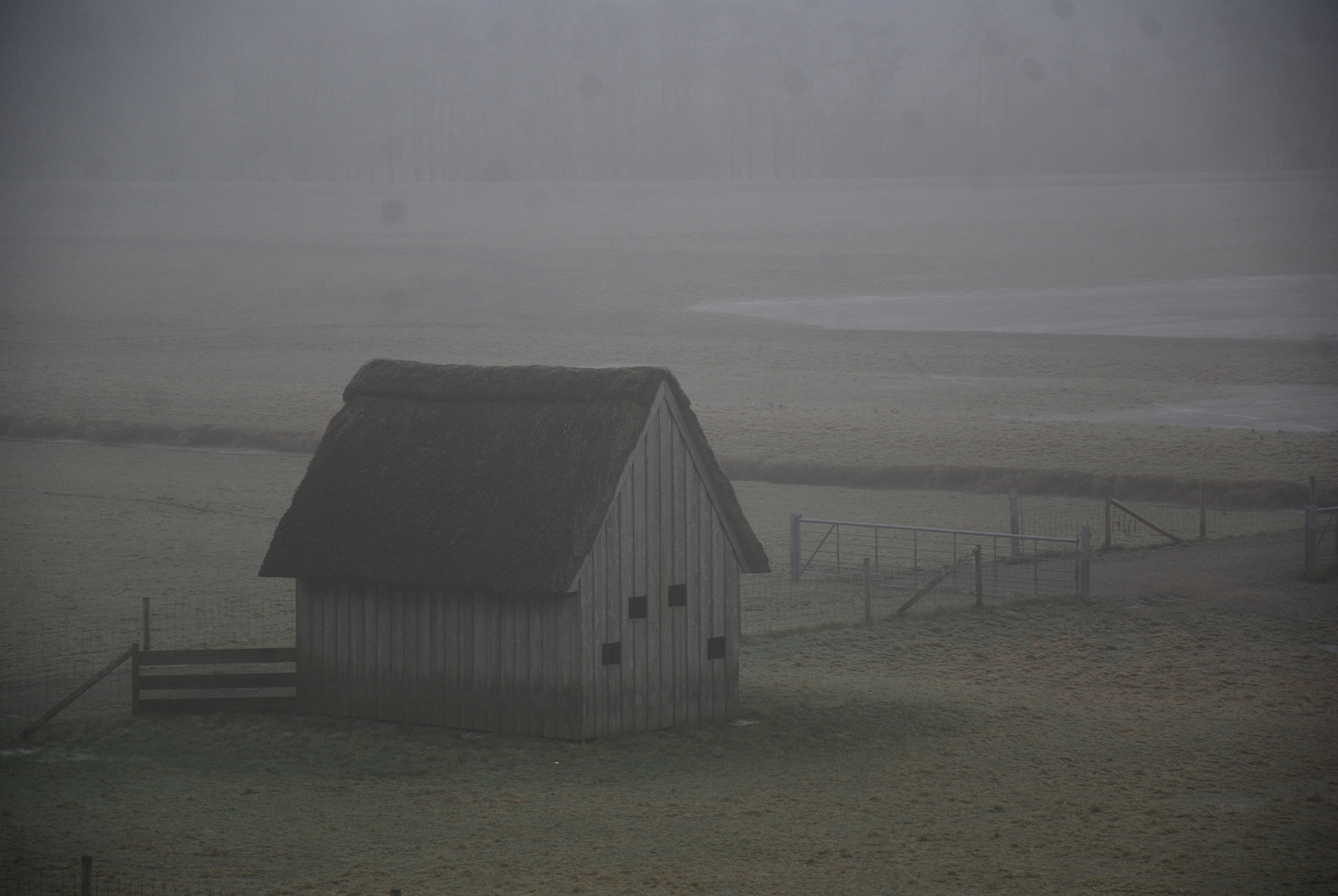 Hütte im Nebel