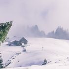 Hütte im Schnee