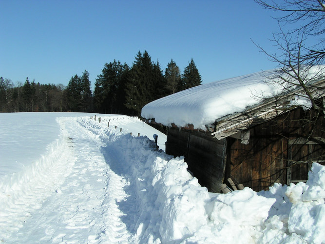 Hütte im Schnee