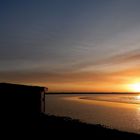 Hütte im Sonnenuntergang