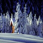 Hütte im Winterwald