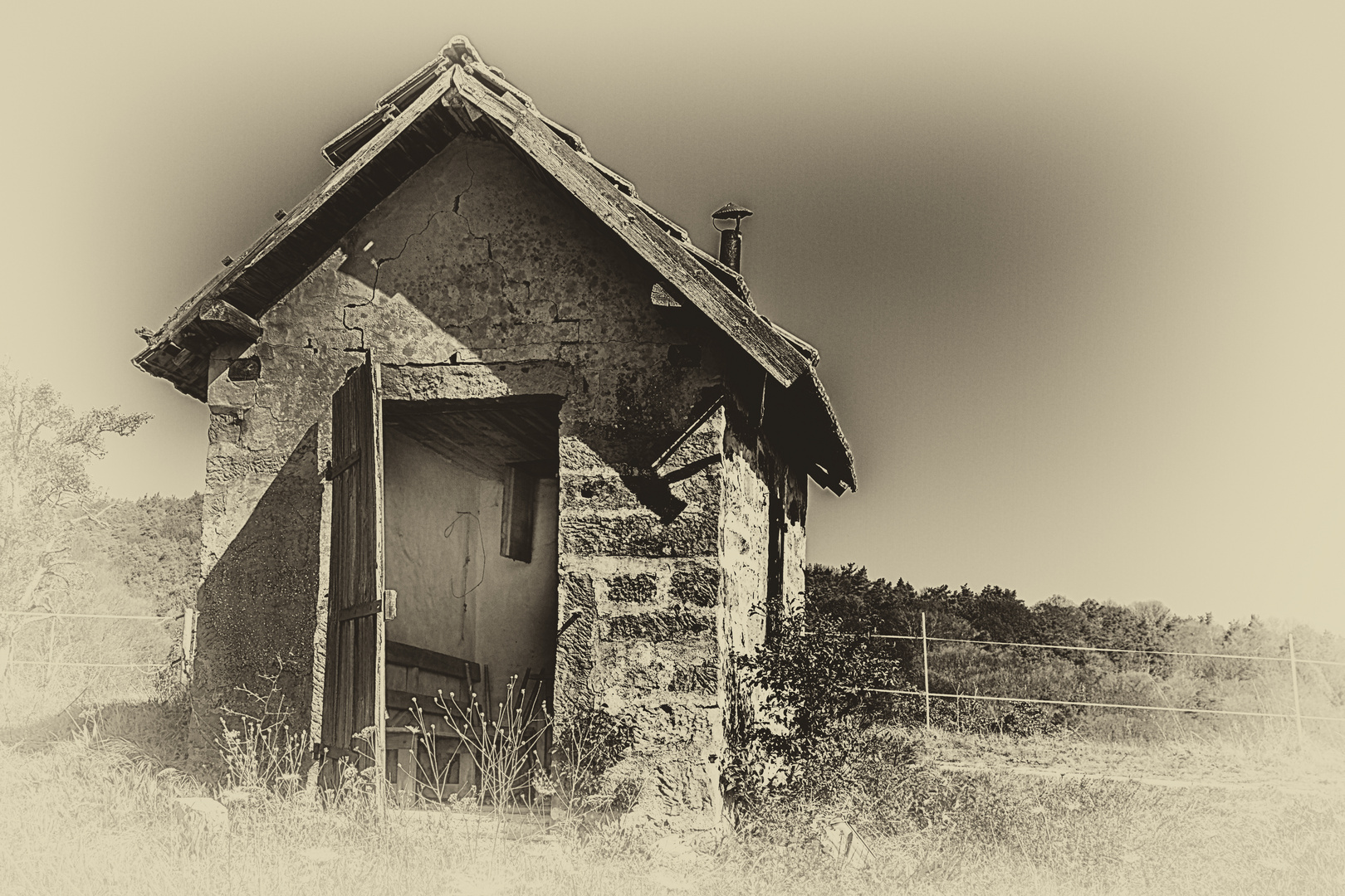 Hütte in den Weinbergen