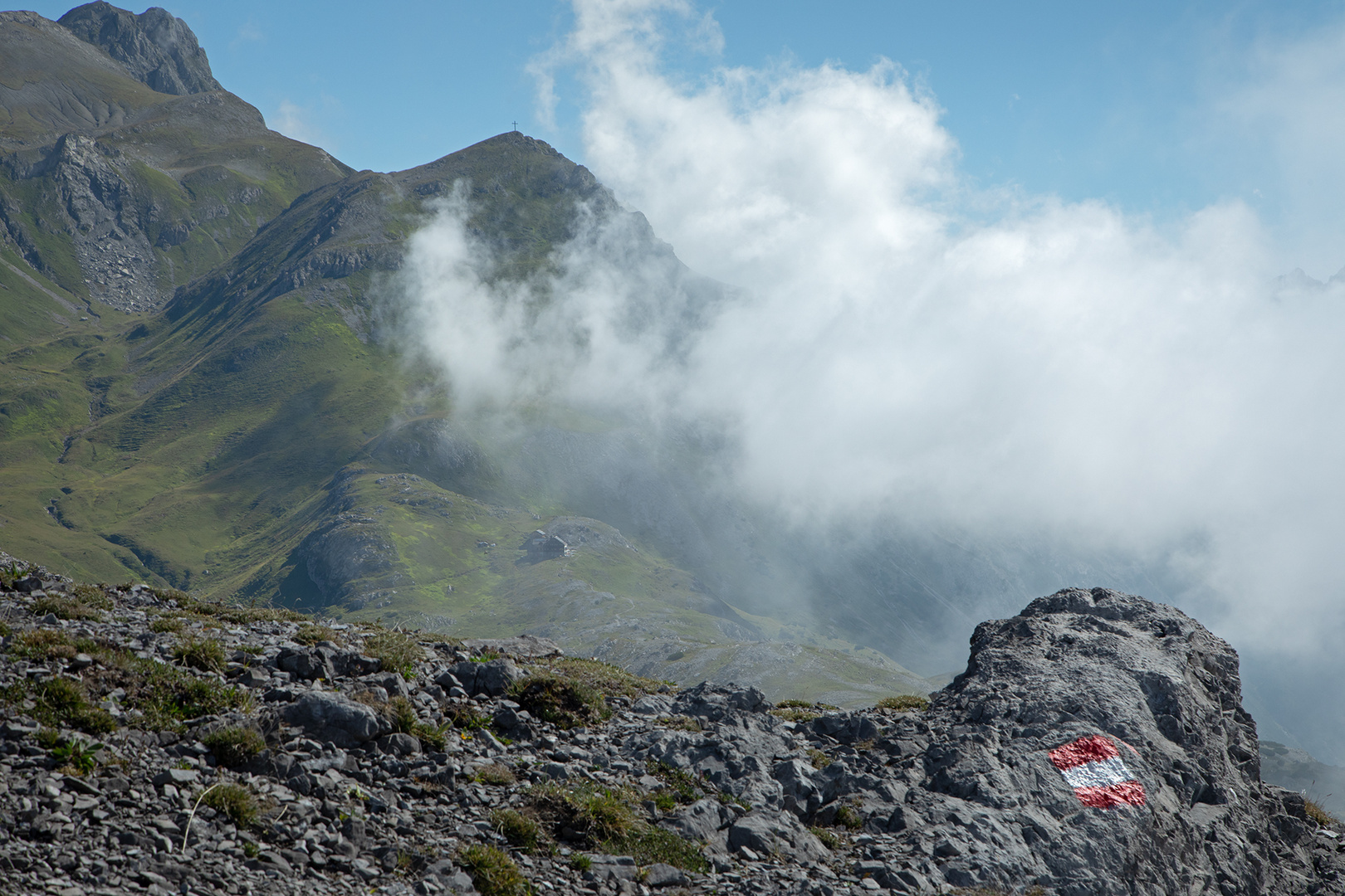 Hütte in Sicht