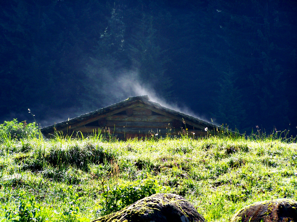 Hütte unter Dampf