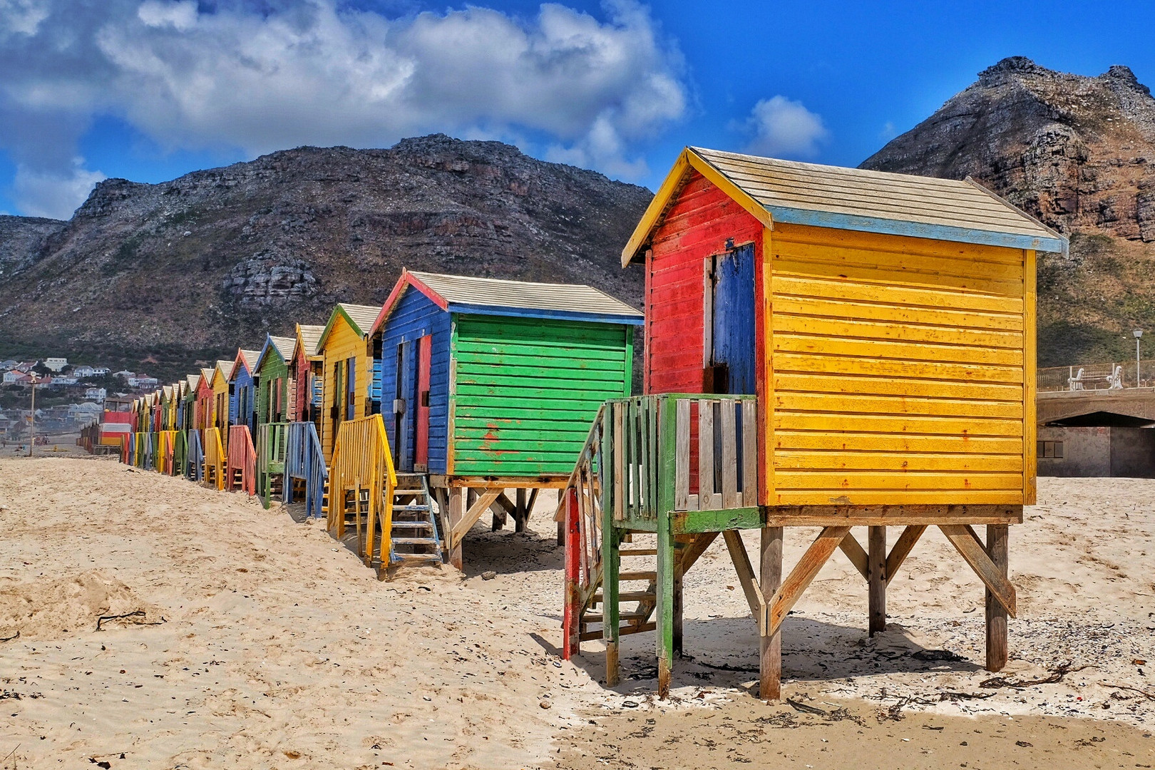 Hütten am Strand von Muizenberg