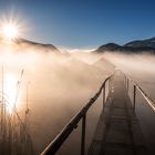 hütten im nebel