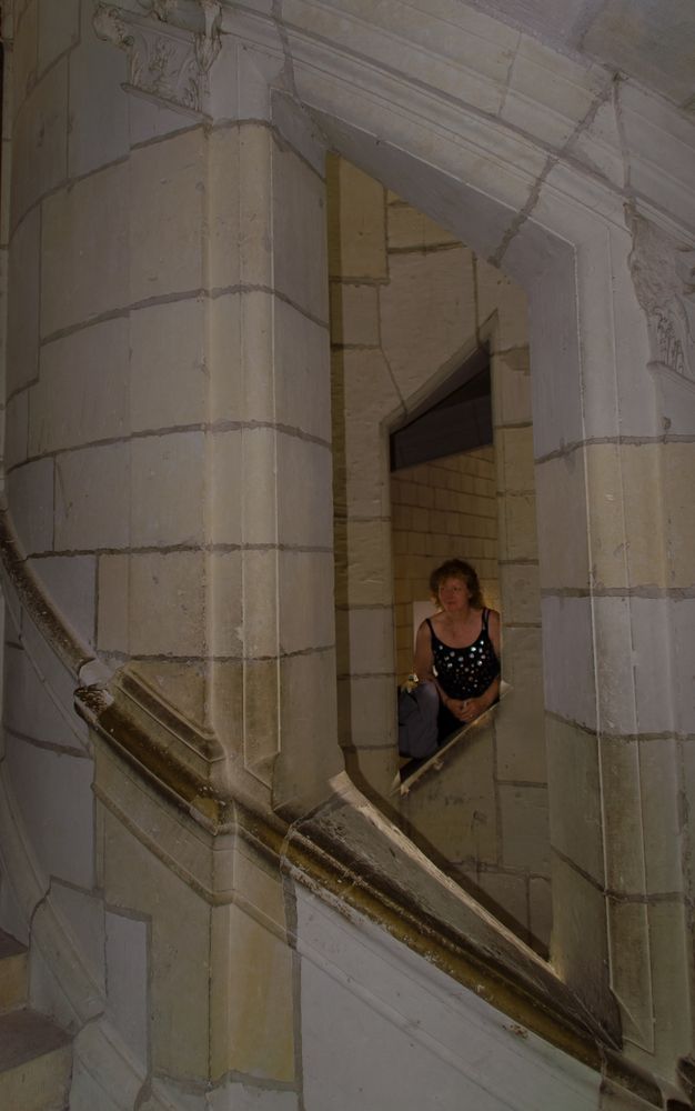 Huhu, wo bist Du? - Doppelwendeltreppe im Schloss Chambord/Loire/FRA