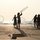 Hula hoop am Strand