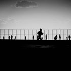 human. run. stadium. cloud