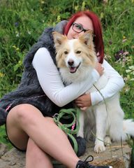 Hund/Menschportrait auf der Alm