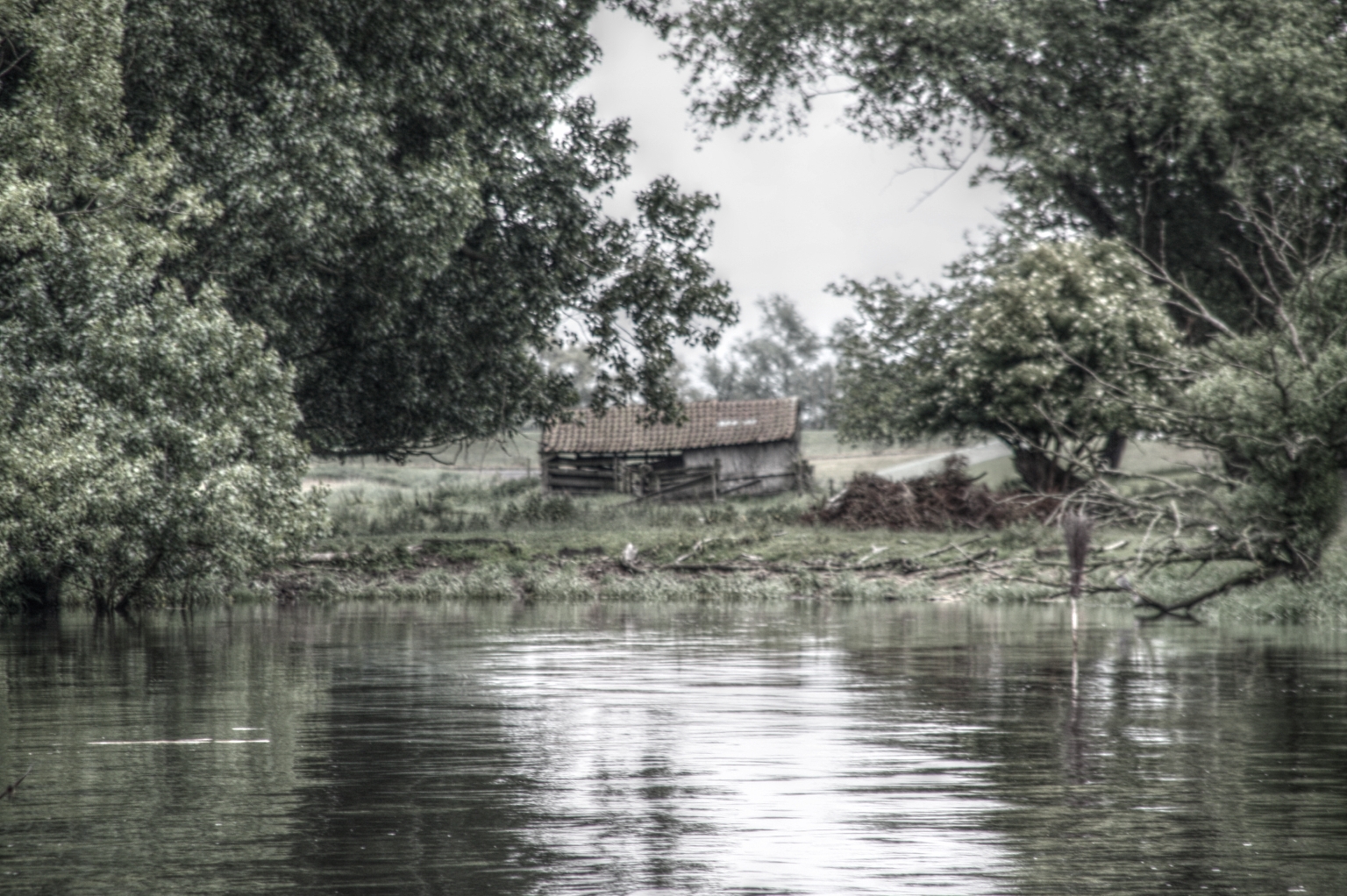 Hunte im Elflether Hafen