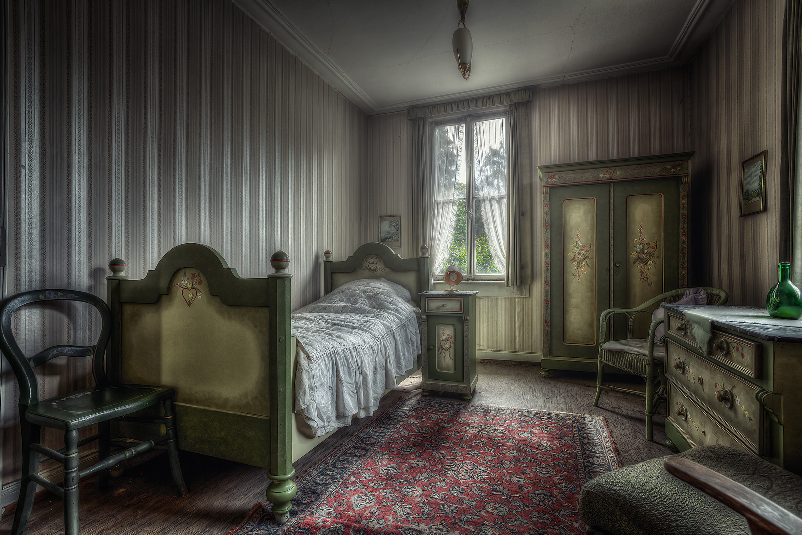 Hunters Hotel Green Bedroom Foto Bild Bearbeitungs