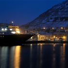 Hurtigruten in Honnigsvag, Norwegen