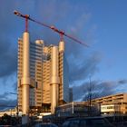 HVB Tower Baustelle im Abendlicht