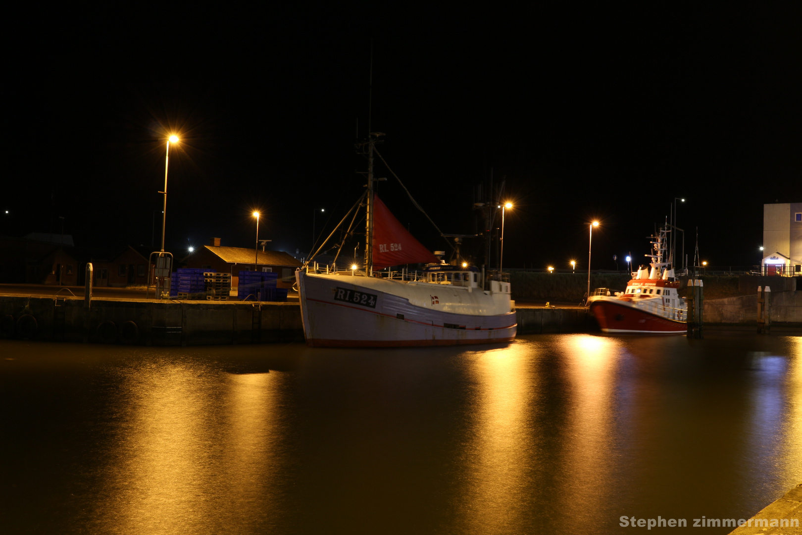 Hvide Sande Havn bei nacht