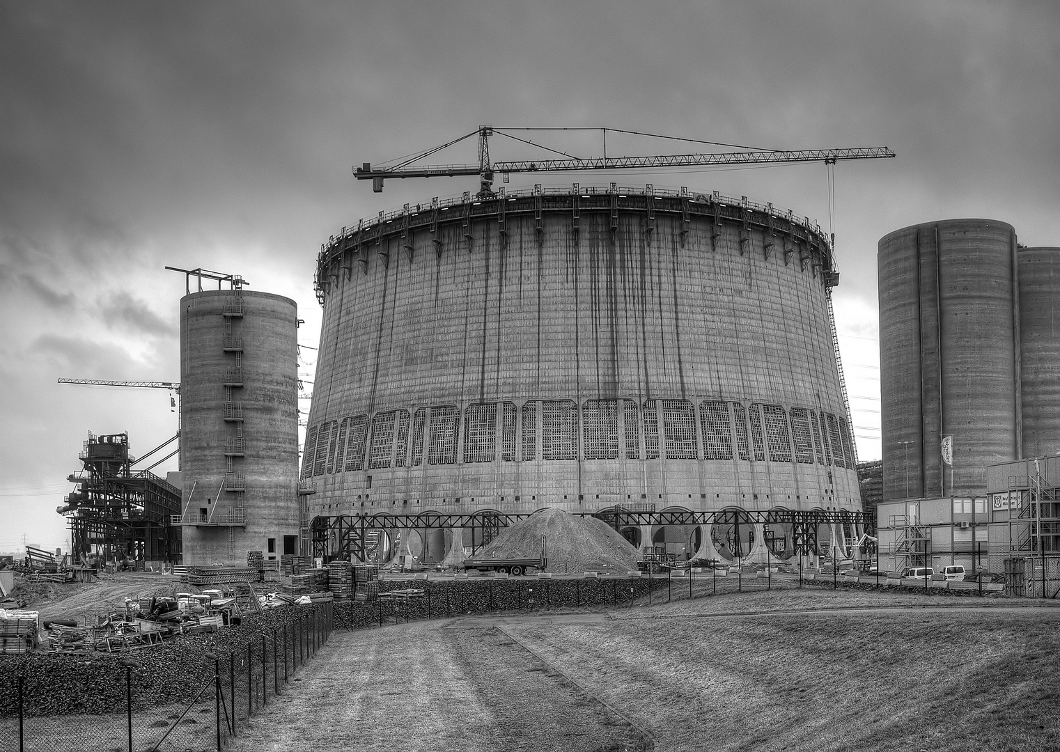 Hybridkühlturm Kraftwerk Moorburg am 26.11.2011