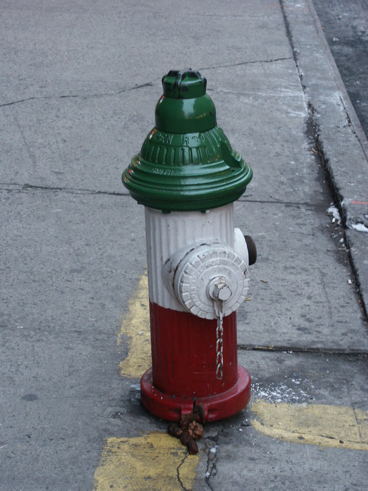 Hydrant in Little Italy in New York (ein Hund hat auch etwas da gelassen)