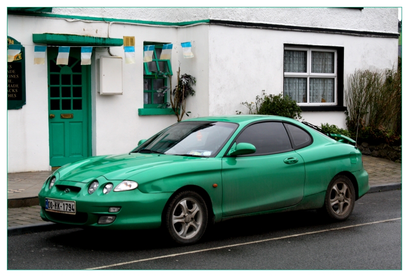 I found a green car...