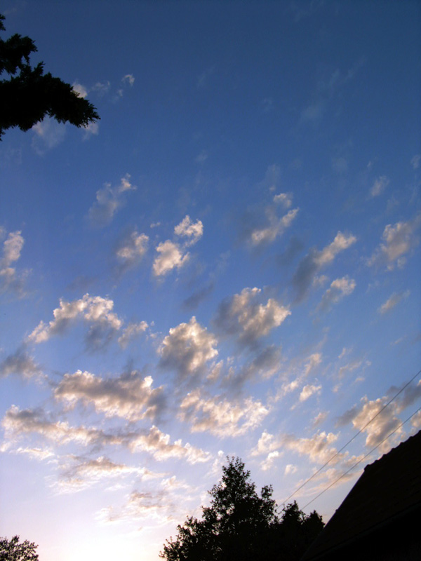 I see skies of blue, clouds of white...